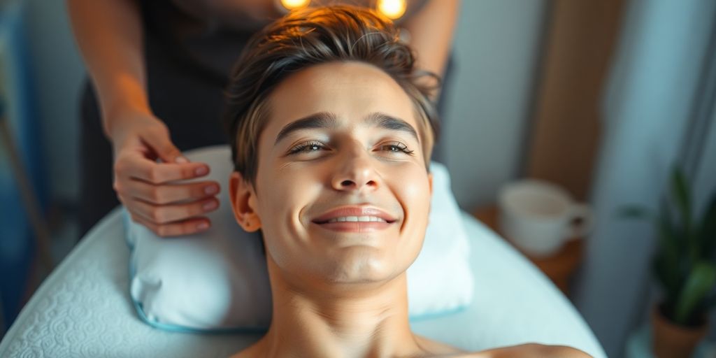 Person enjoying a revitalizing energy booster treatment session.