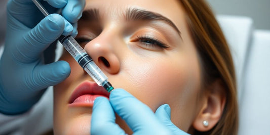 Patient getting Botox injection in a clinical setting.