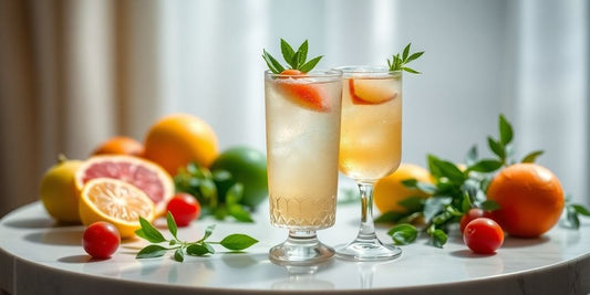 A refreshing Myer’s Cocktail surrounded by fresh fruits.